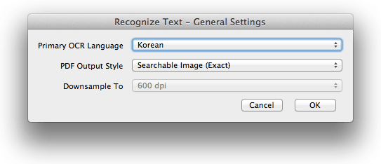 Acrobat Korean OCR
