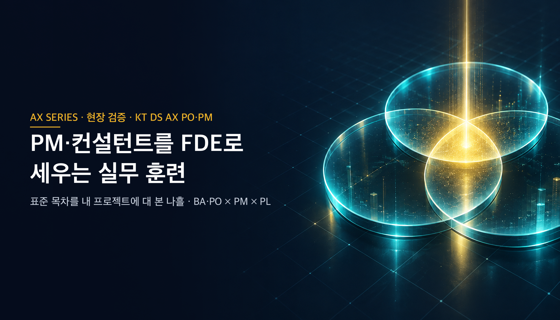 PM·컨설턴트를 FDE로 세우는 실무 훈련 — 표준 목차를 내 프로젝트에 대 본 나흘, KT DS AX PO·PM 과정 회고